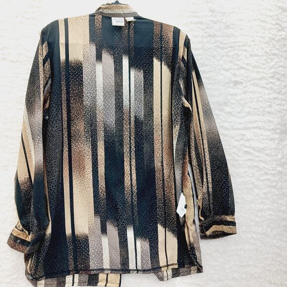 Blouse Size 14 Black Brown Beige Officewear Casual Professional Secretary Resort - Picture 14 of 16